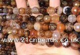 CAA5064 15.5 inches 10mm faceted round dragon veins agate beads