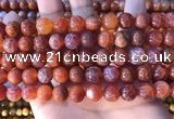 CAA5073 15.5 inches 10mm round red dragon veins agate beads