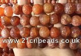 CAA5075 15.5 inches 14mm round red dragon veins agate beads