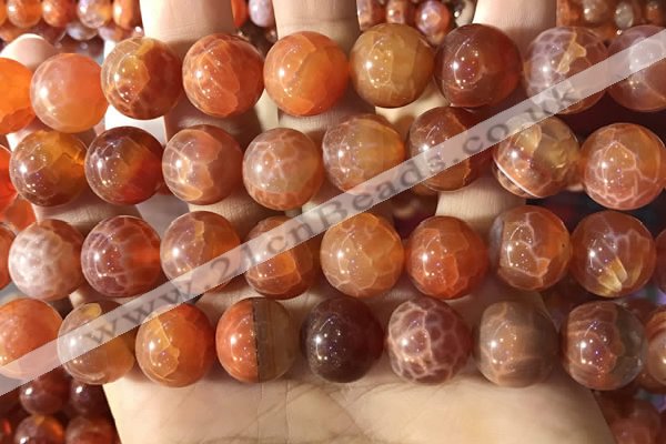 CAA5075 15.5 inches 14mm round red dragon veins agate beads