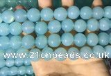 CAA5094 15.5 inches 12mm round sea blue agate beads wholesale