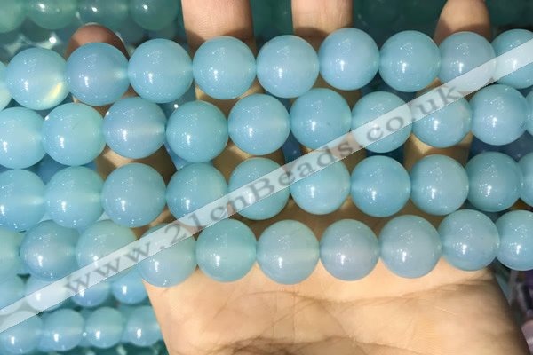 CAA5094 15.5 inches 12mm round sea blue agate beads wholesale