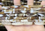 CAA5108 15.5 inches 6*25mm rice striped agate beads wholesale