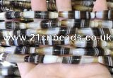 CAA5116 15.5 inches 8*33mm rice striped agate beads wholesale