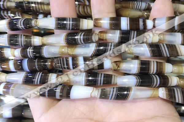 CAA5116 15.5 inches 8*33mm rice striped agate beads wholesale