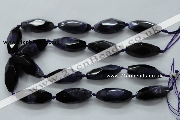 CAA512 15.5 inches 15*40mm faceted rice agate druzy geode beads