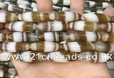 CAA5122 15.5 inches 10*30mm rice striped agate beads wholesale