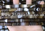 CAA5125 15.5 inches 8*20mm tube striped agate beads wholesale