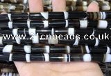 CAA5128 15.5 inches 8*20mm tube striped agate gemstone beads