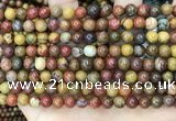 CAA5133 15.5 inches 6mm round red moss agate beads wholesale