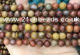 CAA5134 15.5 inches 8mm round red moss agate beads wholesale