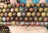 CAA5135 15.5 inches 10mm round red moss agate beads wholesale