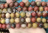 CAA5136 15.5 inches 12mm round red moss agate beads wholesale