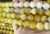 CAA5153 15.5 inches 12mm faceted round banded agate beads