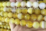 CAA5155 15.5 inches 16mm faceted round banded agate beads