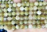 CAA5158 15.5 inches 8mm faceted round banded agate beads