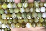 CAA5161 15.5 inches 14mm faceted round banded agate beads