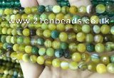 CAA5164 15.5 inches 6mm faceted round banded agate beads