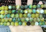 CAA5165 15.5 inches 8mm faceted round banded agate beads