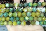 CAA5166 15.5 inches 10mm faceted round banded agate beads