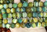 CAA5167 15.5 inches 12mm faceted round banded agate beads