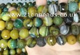 CAA5169 15.5 inches 16mm faceted round banded agate beads