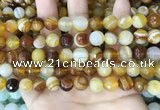 CAA5171 15.5 inches 6mm faceted round banded agate beads