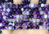 CAA5178 15.5 inches 6mm faceted round banded agate beads