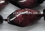 CAA518 20*40mm faceted & twisted nuggets agate druzy geode beads