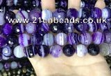 CAA5182 15.5 inches 14mm faceted round banded agate beads