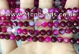 CAA5185 15.5 inches 6mm faceted round banded agate beads