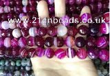 CAA5187 15.5 inches 10mm faceted round banded agate beads