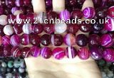 CAA5188 15.5 inches 12mm faceted round banded agate beads