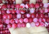 CAA5194 15.5 inches 10mm faceted round banded agate beads