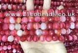 CAA5199 15.5 inches 6mm faceted round banded agate beads