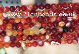 CAA5206 15.5 inches 6mm faceted round banded agate beads