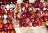 CAA5208 15.5 inches 10mm faceted round banded agate beads