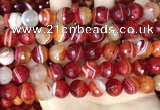 CAA5209 15.5 inches 12mm faceted round banded agate beads