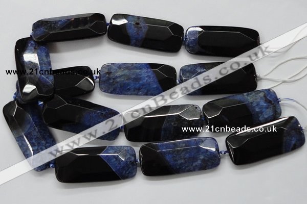 CAA521 15.5 inches 25*56mm faceted rectangle agate druzy geode beads