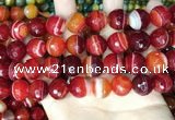 CAA5210 15.5 inches 14mm faceted round banded agate beads