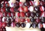 CAA5216 15.5 inches 12mm faceted round banded agate beads