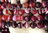 CAA5218 15.5 inches 16mm faceted round banded agate beads