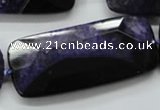 CAA522 15.5 inches 25*56mm faceted rectangle agate druzy geode beads