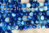 CAA5228 15.5 inches 8mm faceted round banded agate beads