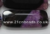 CAA523 15.5 inches 25*56mm faceted rectangle agate druzy geode beads