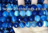 CAA5231 15.5 inches 14mm faceted round banded agate beads