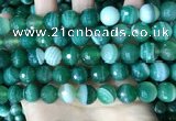 CAA5237 15.5 inches 12mm faceted round banded agate beads