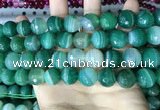 CAA5238 15.5 inches 14mm faceted round banded agate beads