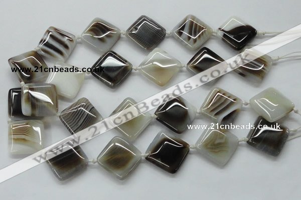 CAA524 15.5 inches 25*25mm diamond madagascar agate beads