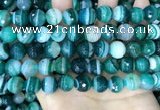 CAA5243 15.5 inches 10mm faceted round banded agate beads